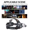 395nm Super Bright UV 3 LED Headlamp Rechargeable Violet Light Hunting Headlight