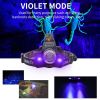 395nm Super Bright UV 3 LED Headlamp Rechargeable Violet Light Hunting Headlight