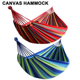 75"x59" Garden Camping Hammock Swing Bed 450lbs Capacity w/ Tree Strap Hiking Travel (Color: Blue, size: 79" x 59" (Double Person))