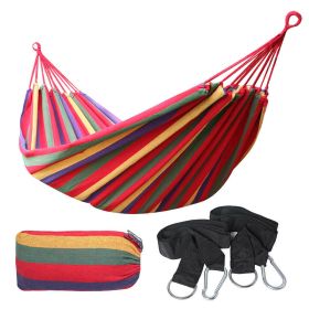 75"x59" Garden Camping Hammock Swing Bed 450lbs Capacity w/ Tree Strap Hiking Travel (Color: Orange, size: 79" x 31" (Single Person))